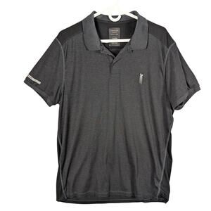 American Eagle Shirt Mens XL Black Polo Short Sleeve Stretch Reflective Golf